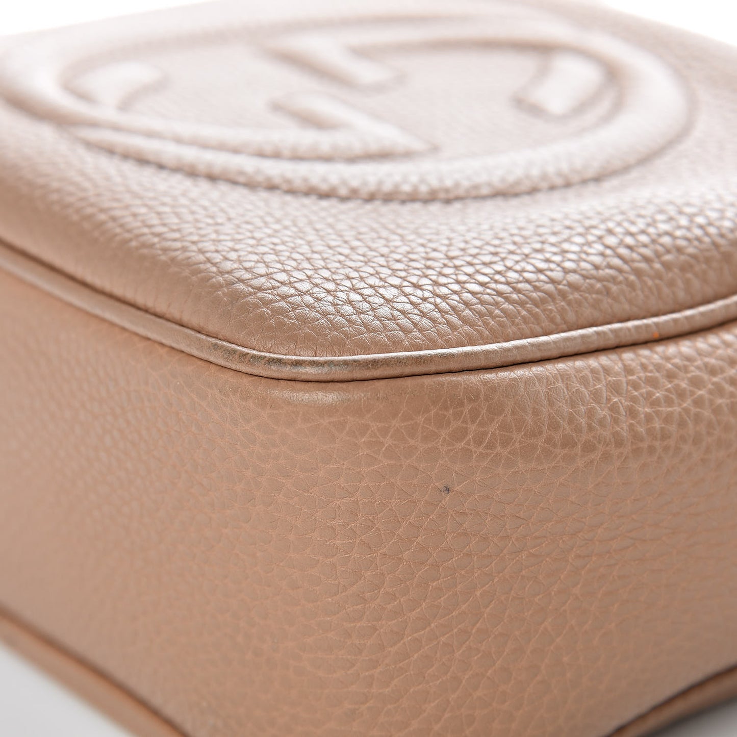 Pebbled Calfskin Small Soho Disco Bag Rose Beige