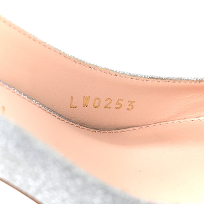 Louis Vuitton Glitter Fabric Blossom Pumps 37 Silver 10 of 10