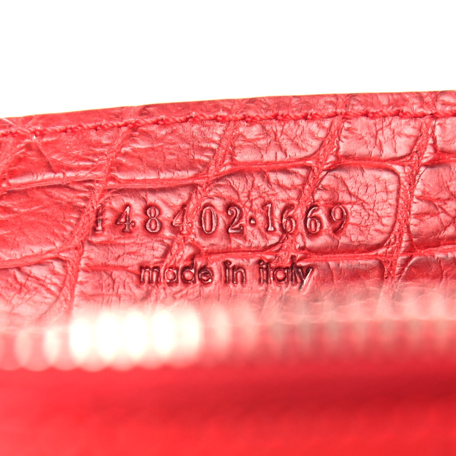 Balenciaga Crocodile Classic Silver Hardware Work Red 6 of 11