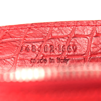 Balenciaga Crocodile Classic Silver Hardware Work Red 6 of 11