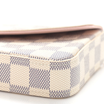 Louis Vuitton Damier Azur Pochette Felicie Chain Wallet Rose Ballerine 11 of 12