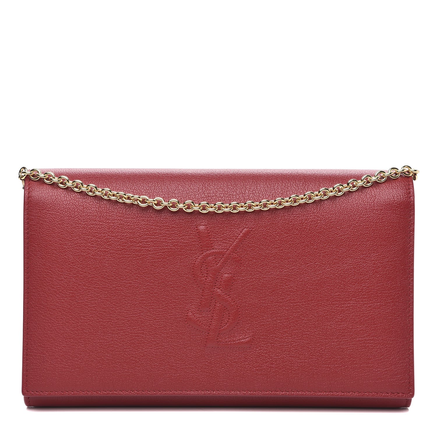 Saint Laurent Calfskin Belle de Jour Chain Clutch Rouge Orient 1 of 11