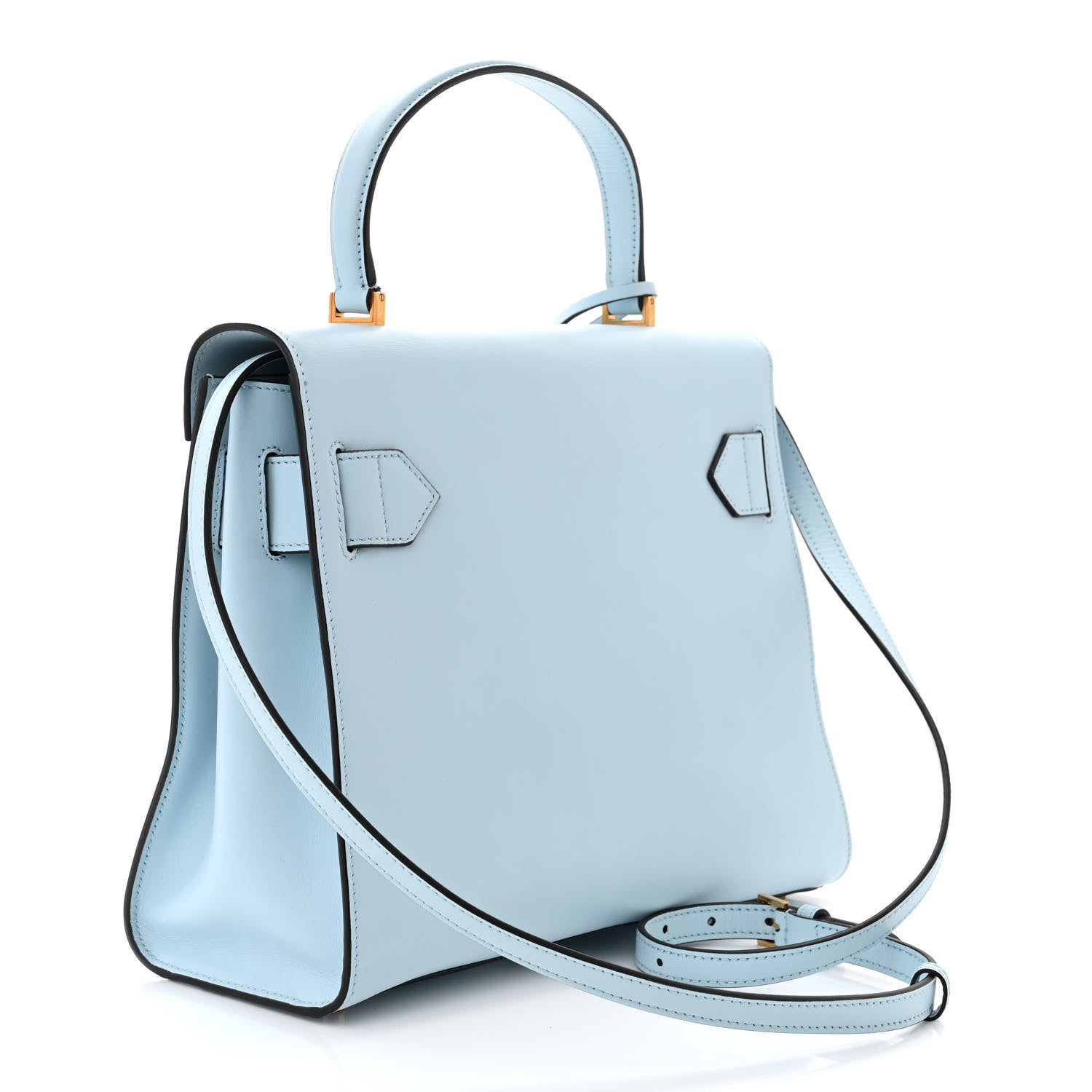 Versace Calfskin Icon Handbag Light Blue 3 of 12