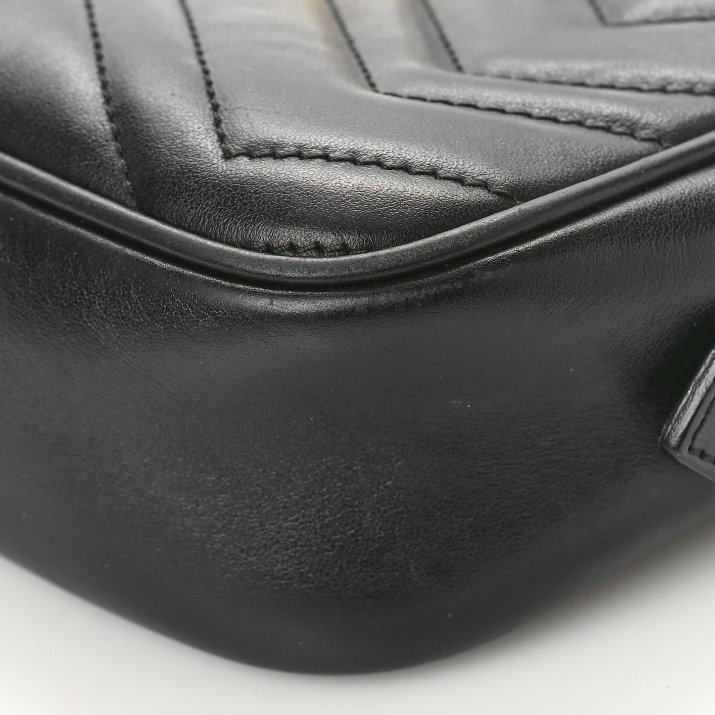 Calfskin Matelasse Mini GG Marmont Chain Shoulder Bag Black