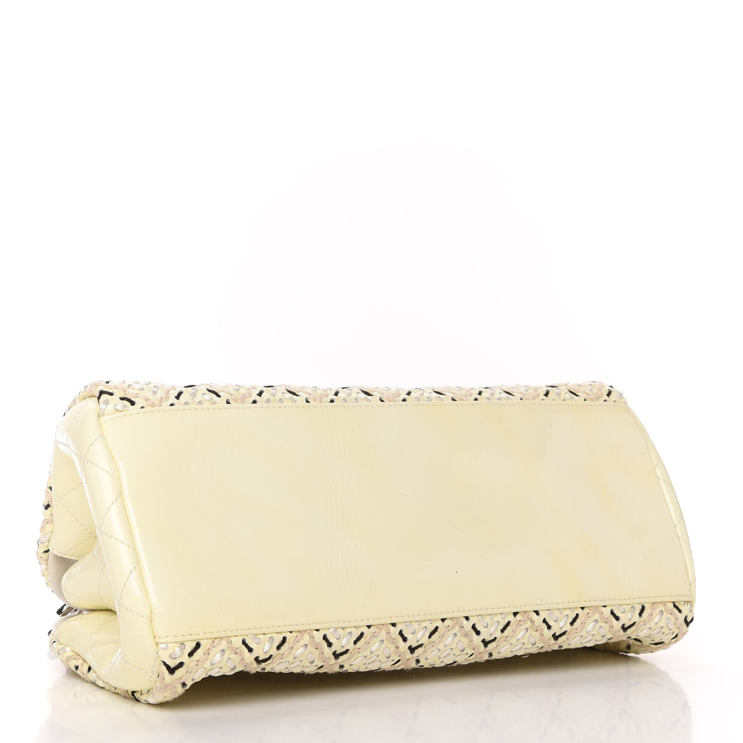 Chanel Patent Hand Embroidered Medium Just Mademoiselle White 4 of 13