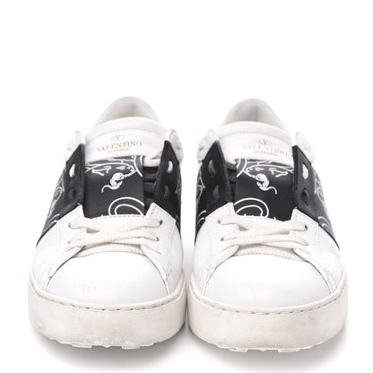Valentino Garavani Calfskin Panther Womens Rockstud Open Sneakers 39 White 2 of 9