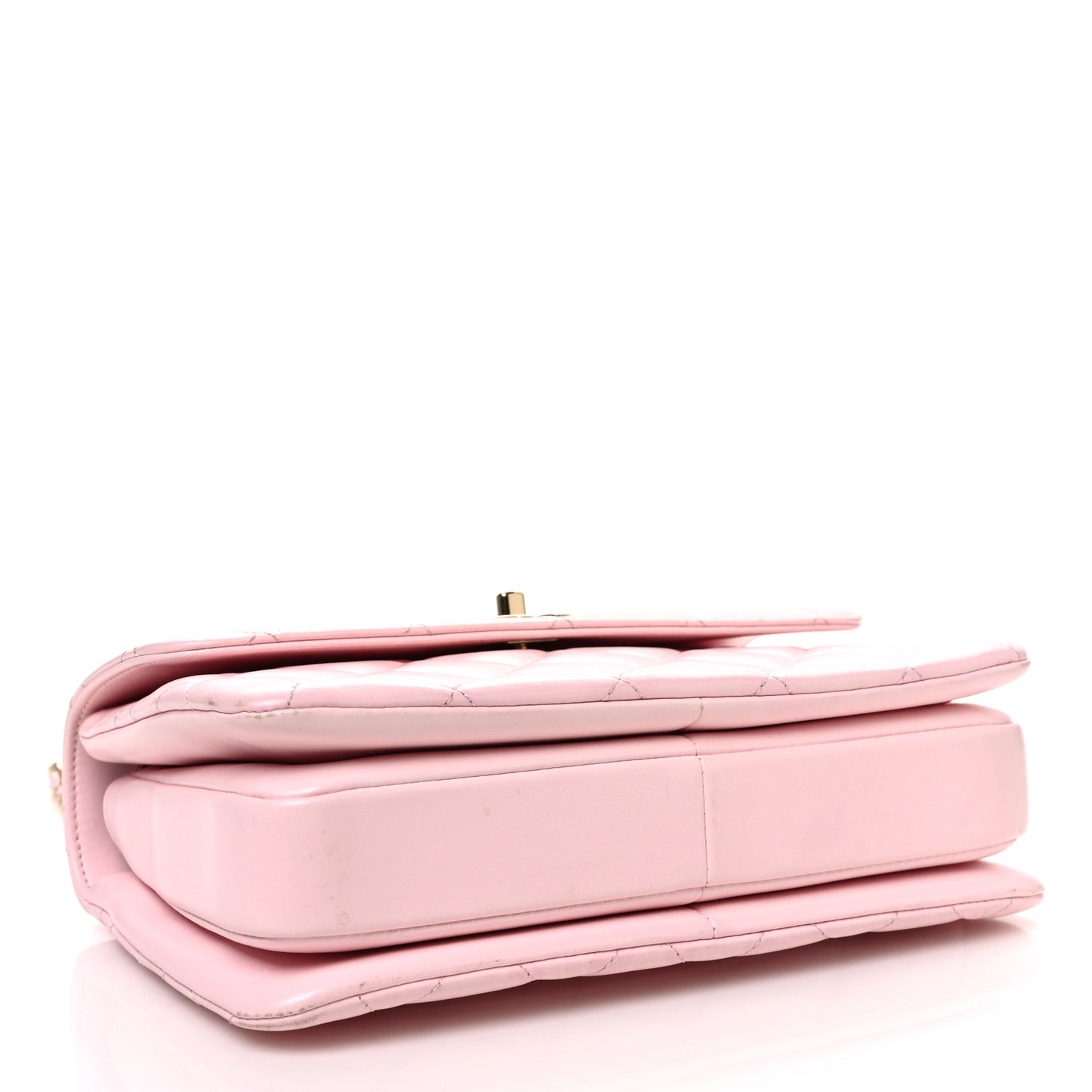 Lambskin Quilted Small Trendy CC Flap Dual Handle Bag Light Pink