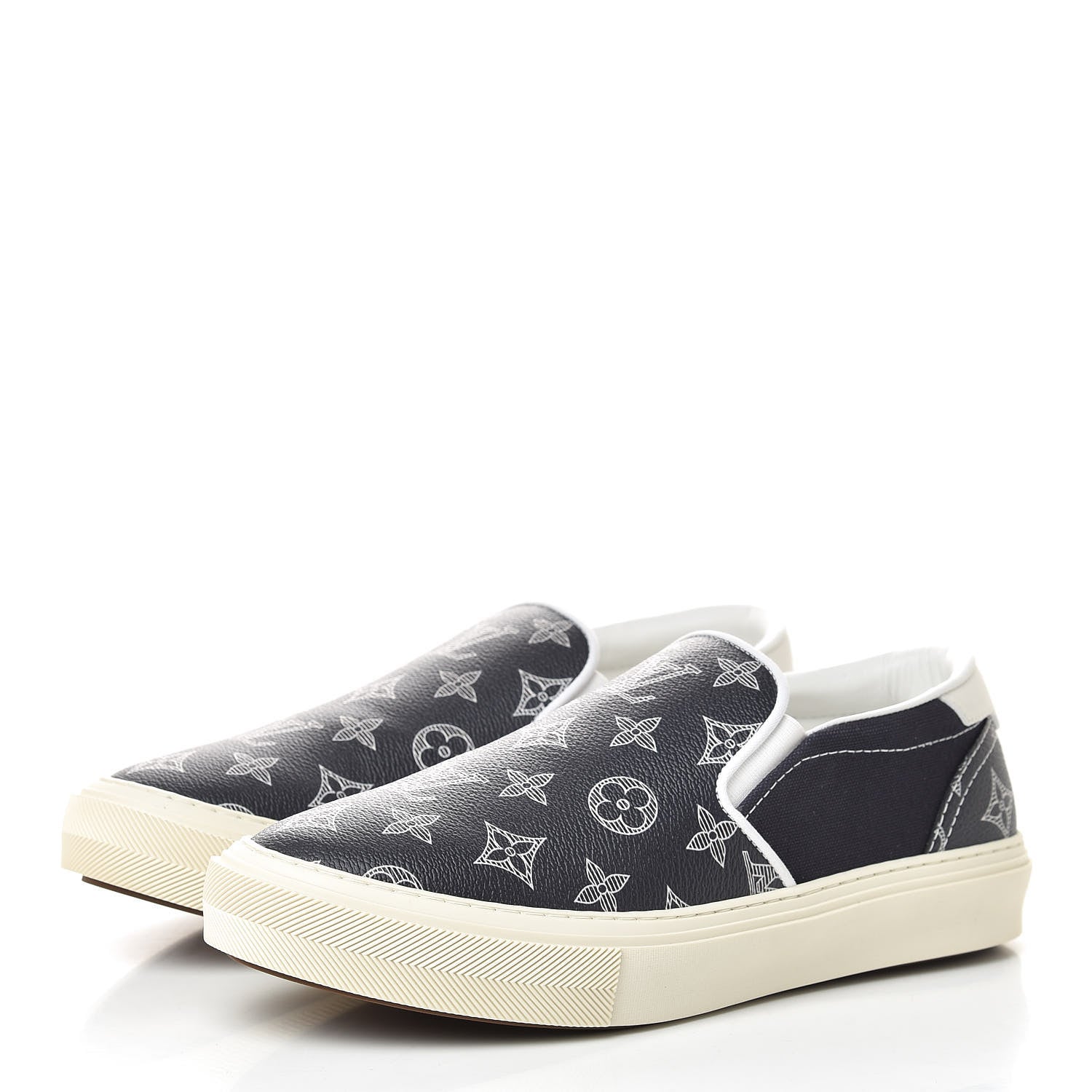 Louis Vuitton Savane Monogram Trocadero Slip On Sneakers 6 Encre 3 of 11