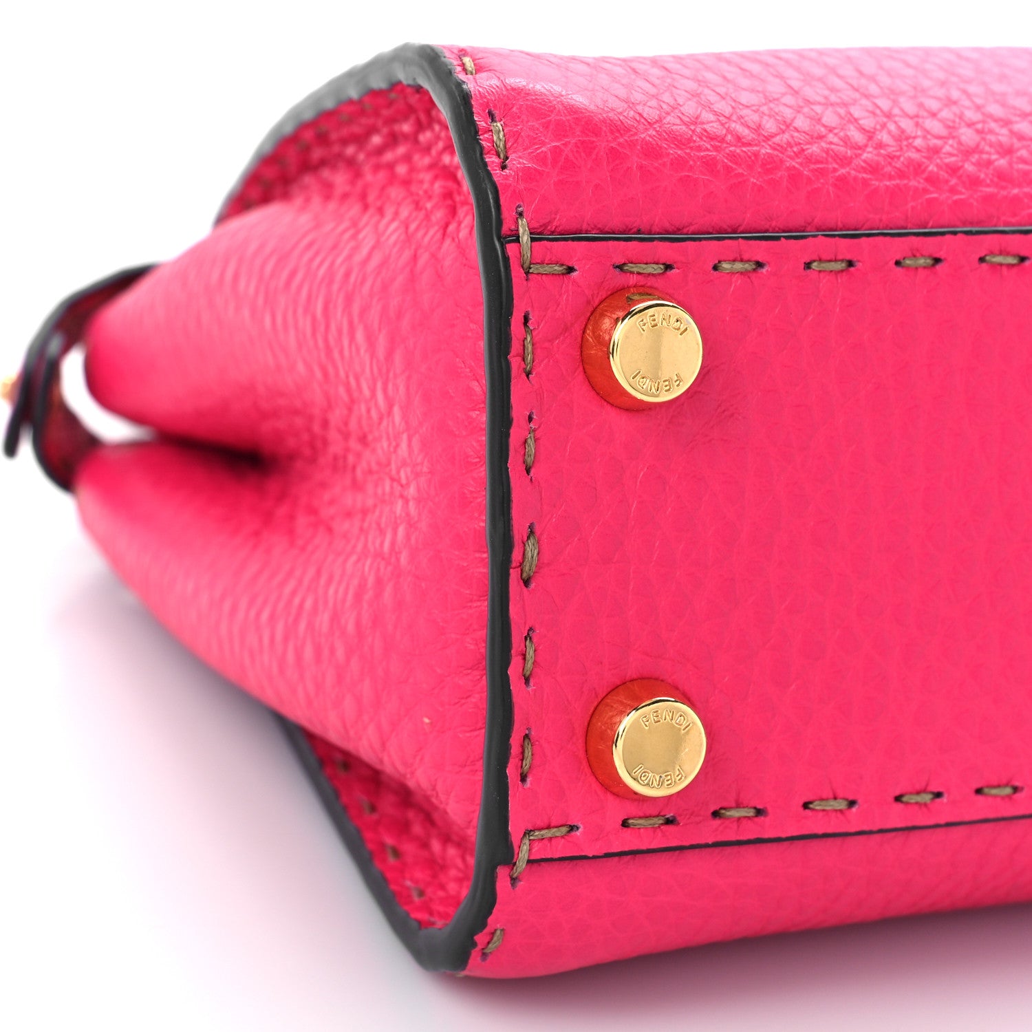 Fendi Cuoio Romano Selleria Mini Peekaboo Iconic Satchel Fuxia 7 of 8