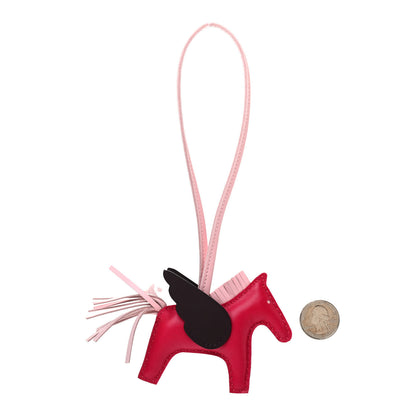 Hermes Milo Lambskin Grigri Rodeo Pegase Horse Bag Charm PM Framboise Rose Sakura Rouge Sellier 2 of 4