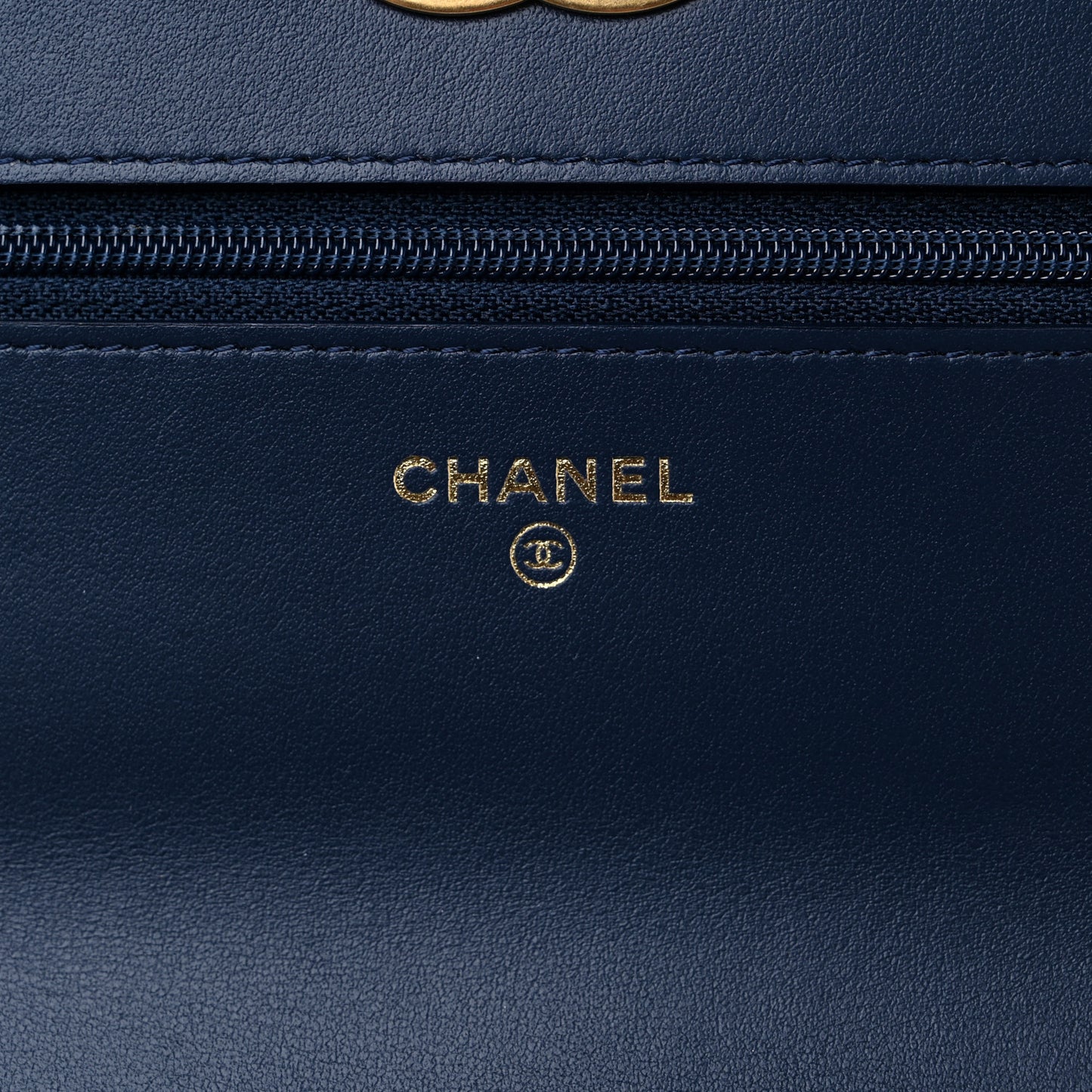 Tweed Quilted Chanel 19 Wallet On Chain WOC Blue White Navy Blue