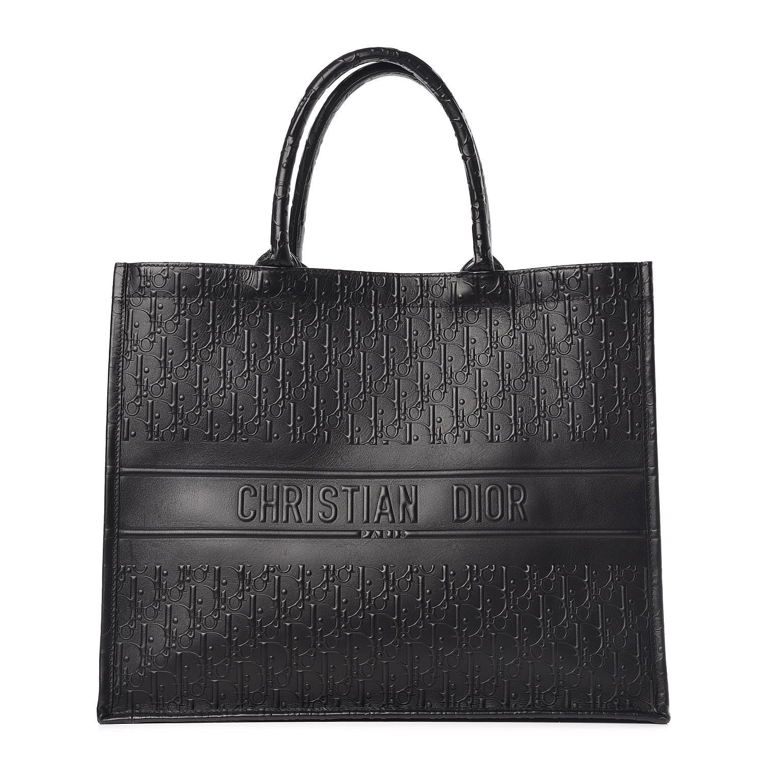 Christian Dior Oblique Calfskin Embossed Book Tote Black 1 of 9