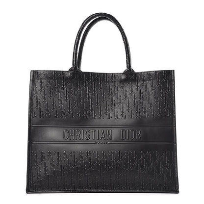 Christian Dior Oblique Calfskin Embossed Book Tote Black 1 of 9