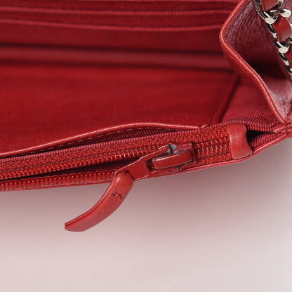 Chanel Caviar Quilted Wallet on Chain WOC Red 14 of 18