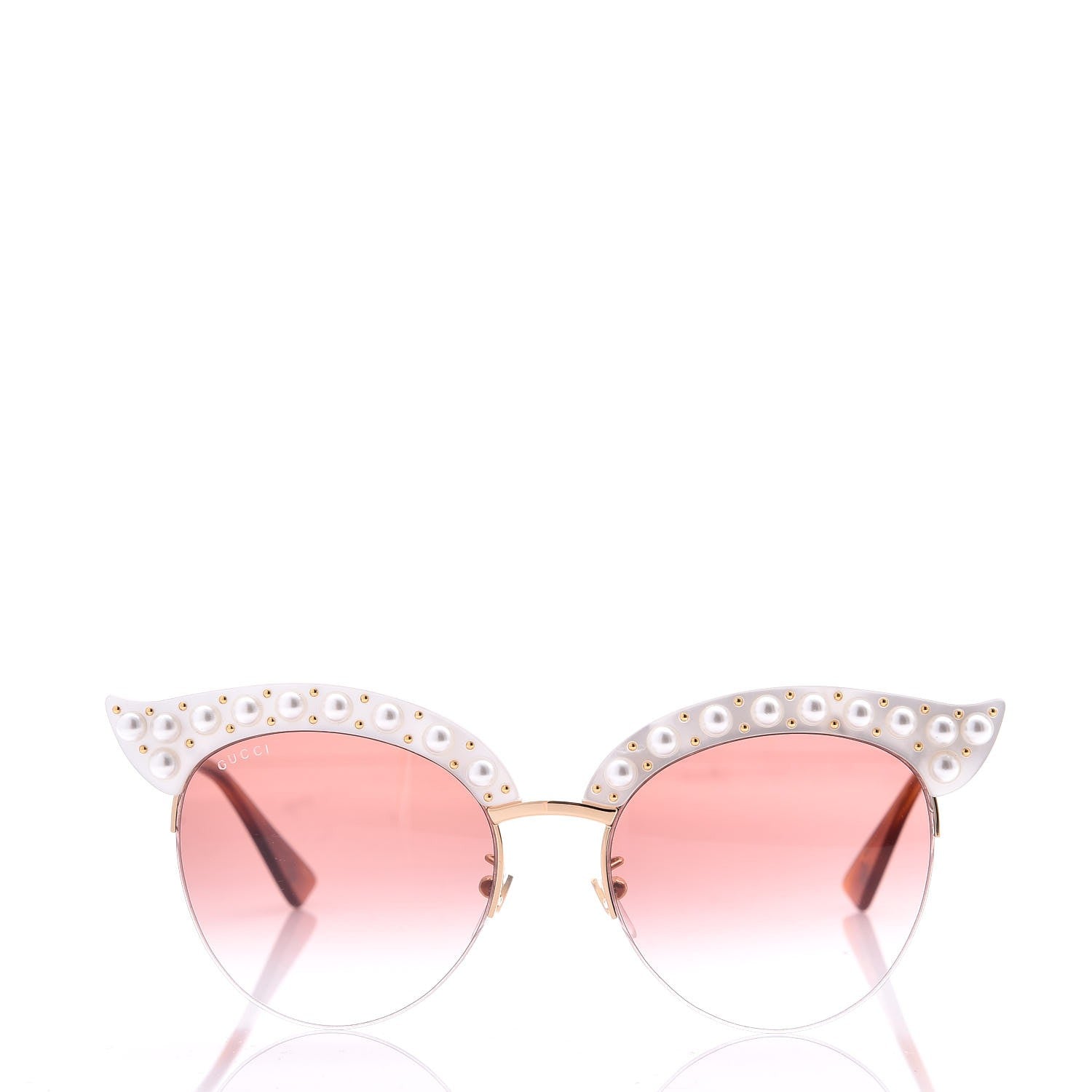 Gucci Pearl Cat Eye Sunglasses GG0212S White 2 of 8