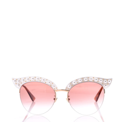 Gucci Pearl Cat Eye Sunglasses GG0212S White 2 of 8