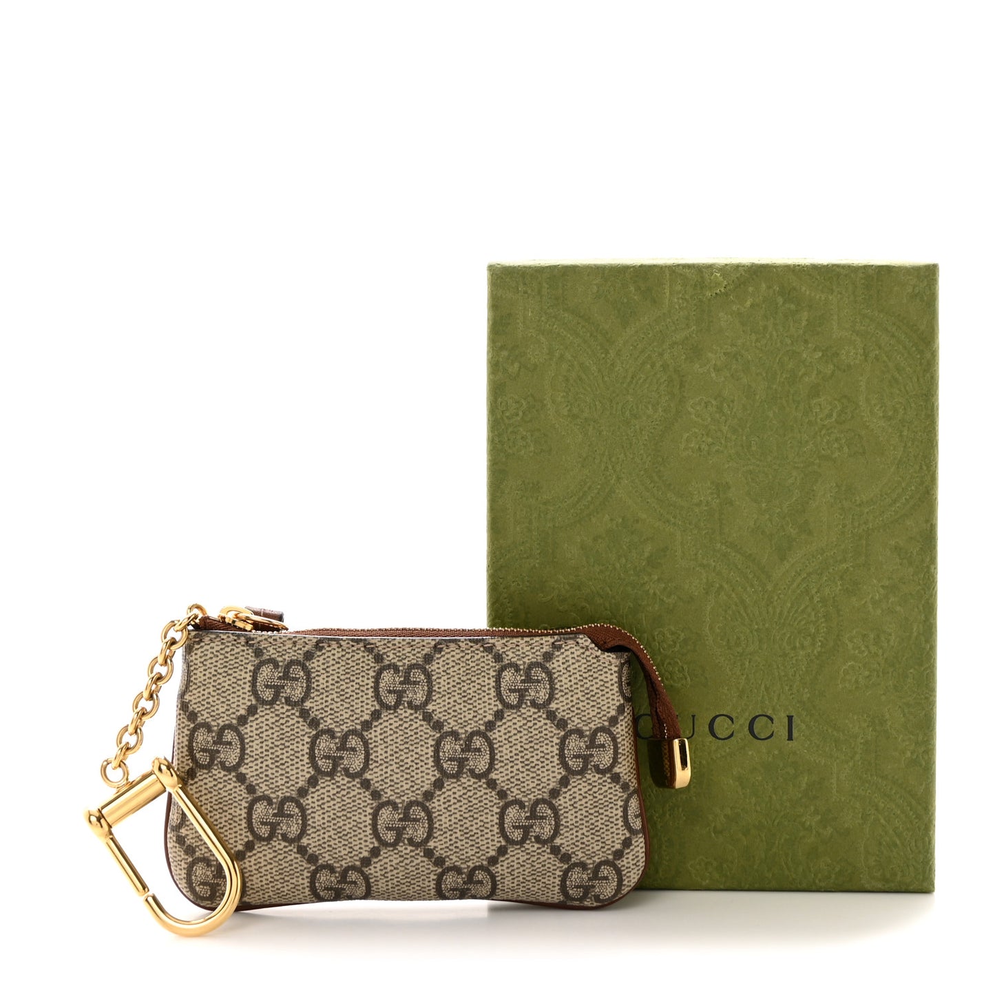 GG Supreme Monogram Key Case Brown