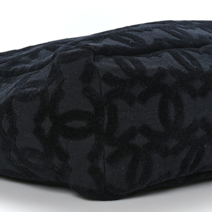 Chanel Terry Cotton CC Beach Tote Black 7 of 9