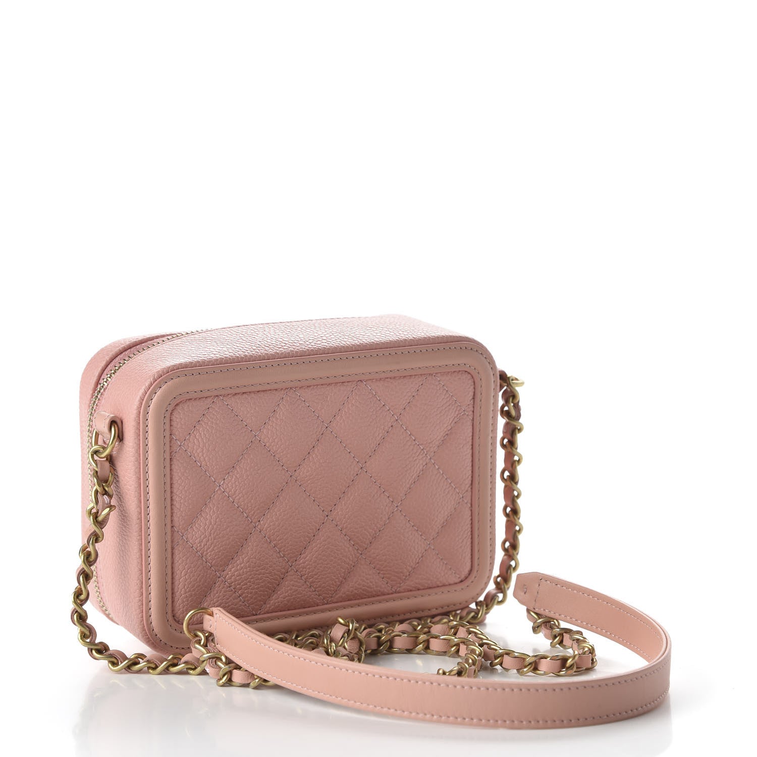 Chanel Caviar Quilted Filigree Vanity Clutch With Chain Pink 3 of 11