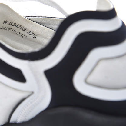 Chanel Suede Calfskin Stretch Fabric CC Sneakers 37.5 White 8 of 9