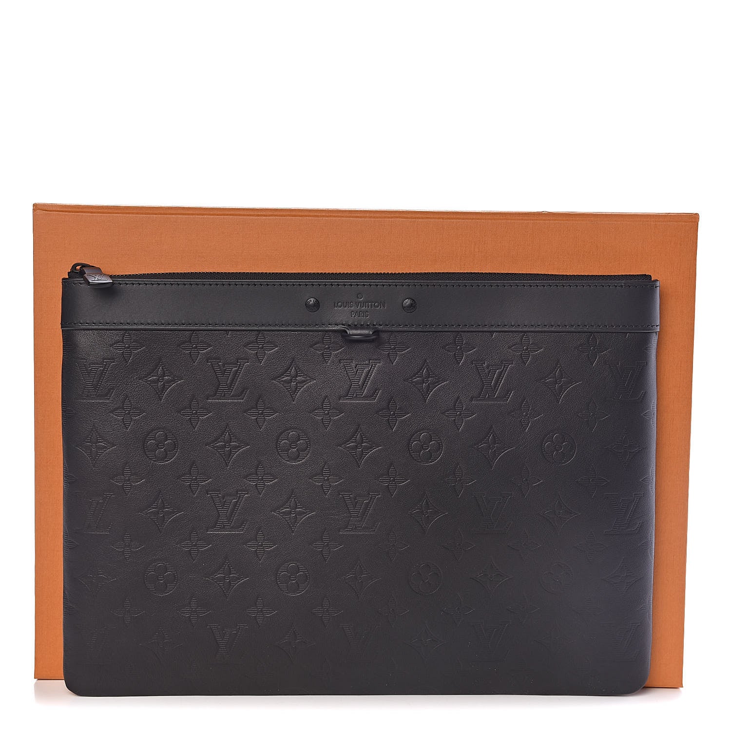 Louis Vuitton Calfskin Monogram Shadow Discovery Pochette Black 9 of 9