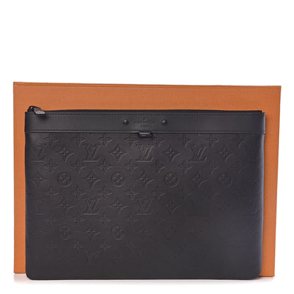 Louis Vuitton Calfskin Monogram Shadow Discovery Pochette Black 9 of 9