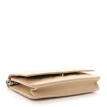 Chanel Caviar Quilted Wallet on Chain WOC Beige 4 of 13
