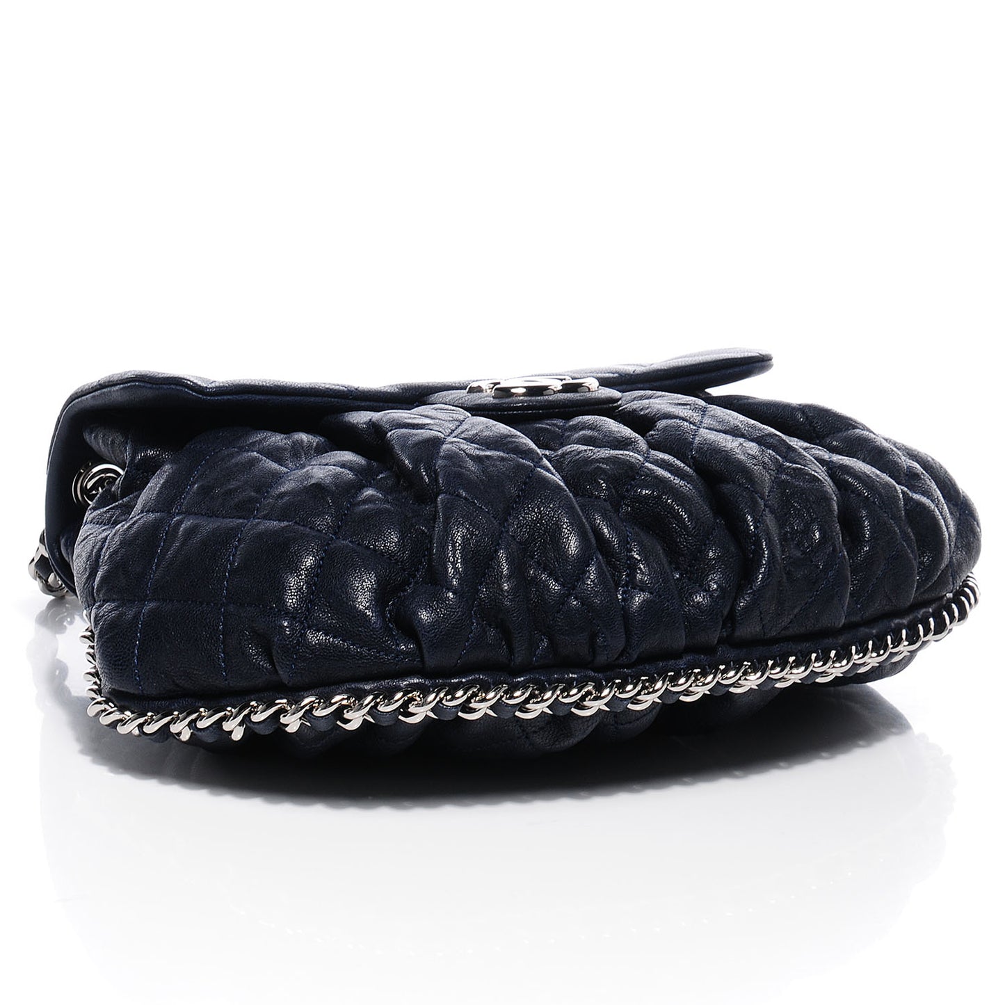 Calfskin Chain Around Medium Messenger Bag Navy