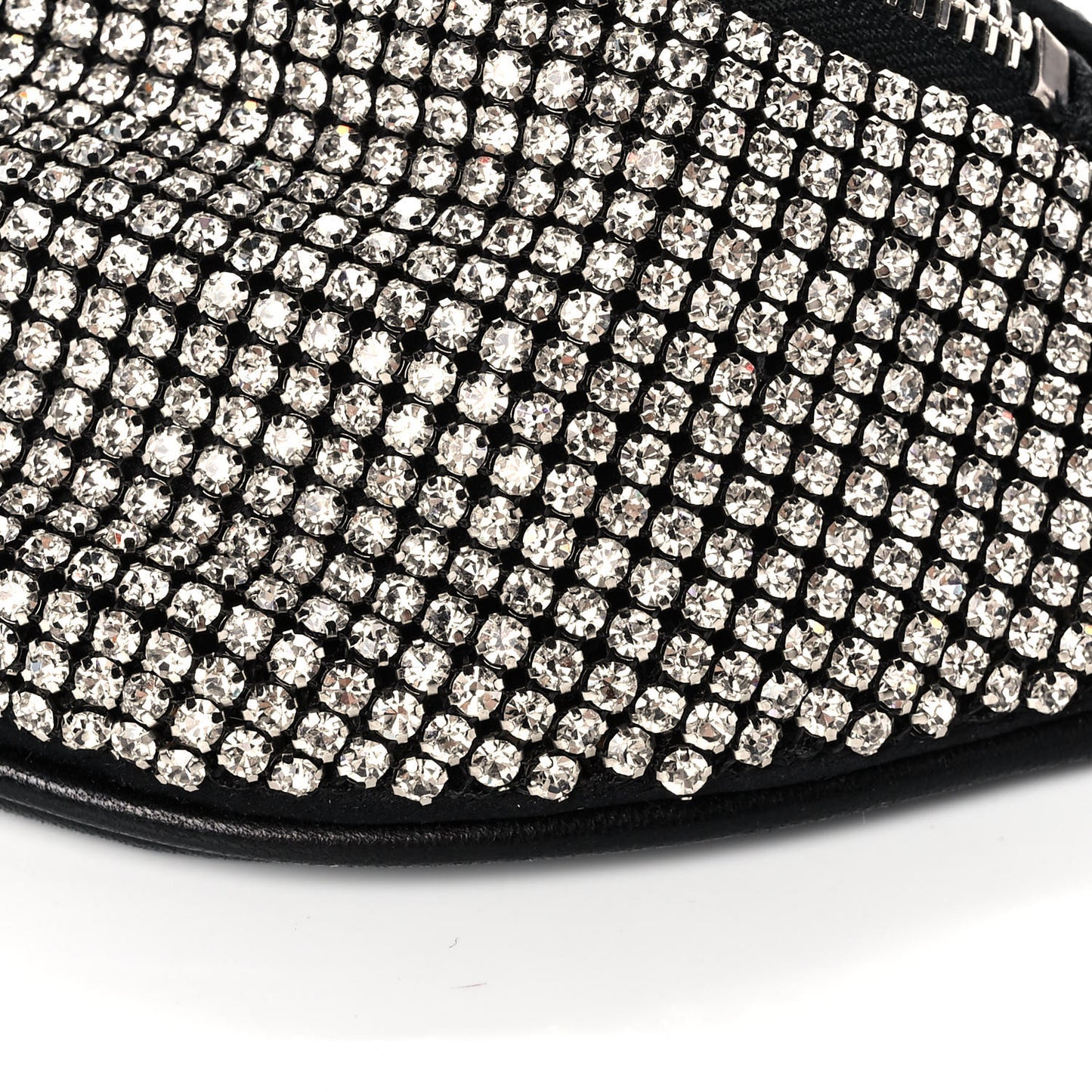 Rhinestone Mesh Mini Attica Belt Bag Black