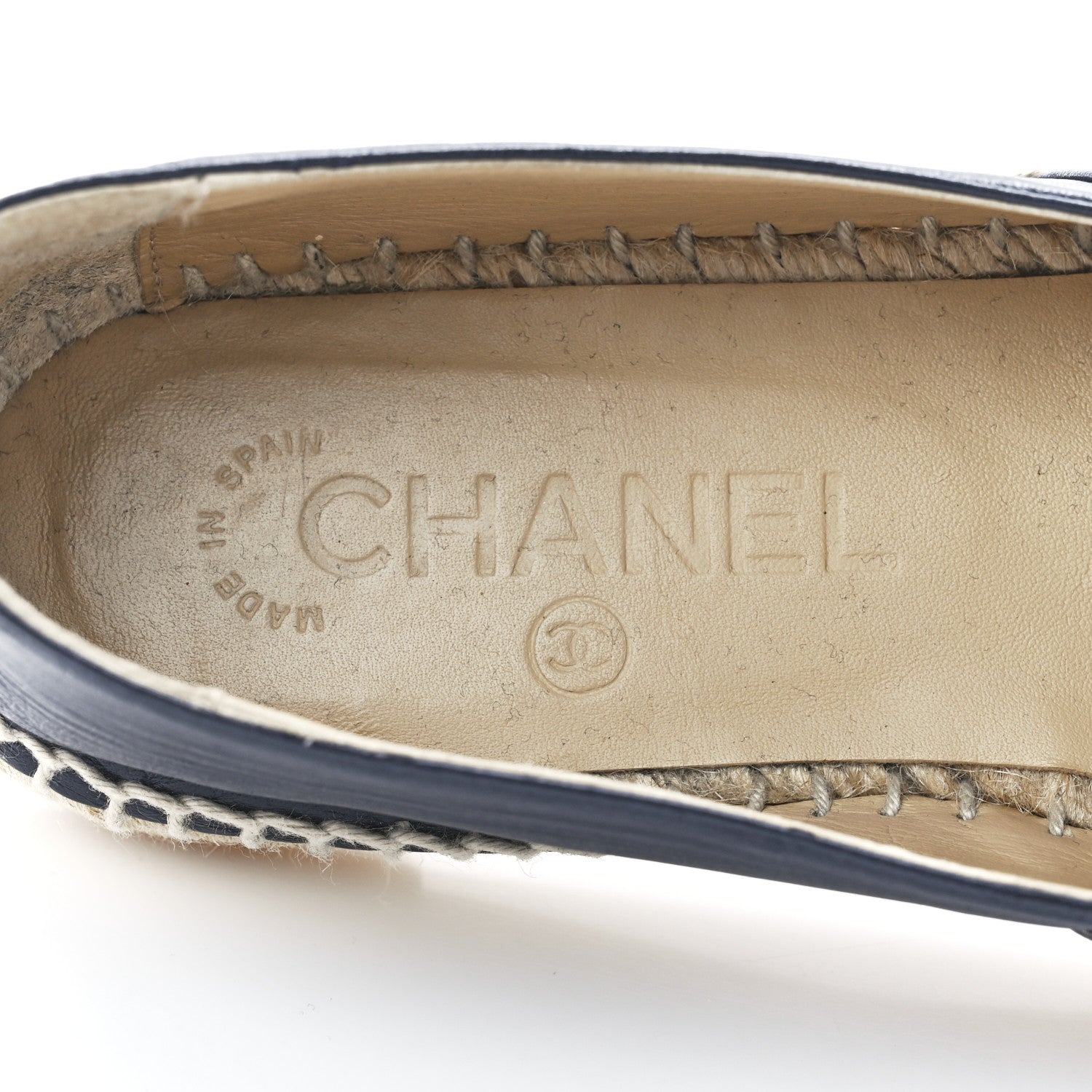 Chanel Lambskin CC Espadrilles 35 Navy Black 8 of 10