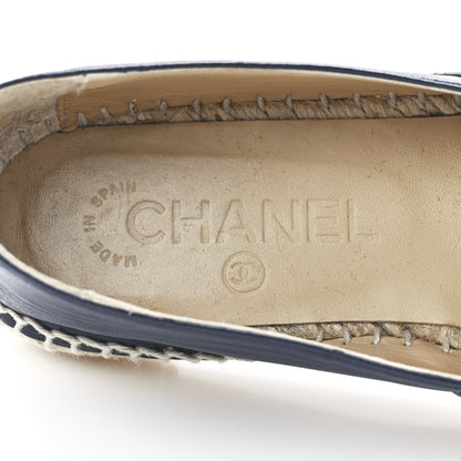 Chanel Lambskin CC Espadrilles 35 Navy Black 8 of 10