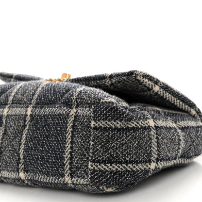 Chanel Tweed Quilted Medium Chanel 19 Flap Grey Navy 10 of 10