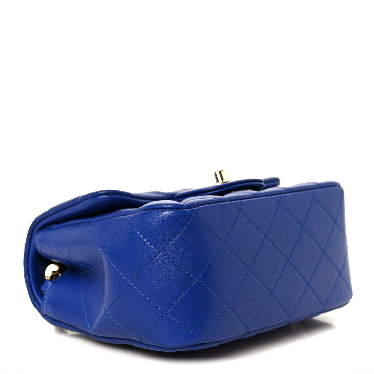 Lambskin Quilted Mini Square Flap Blue