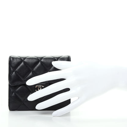 Chanel Lambskin Quilted Compact Flap Wallet Black 2 of 8