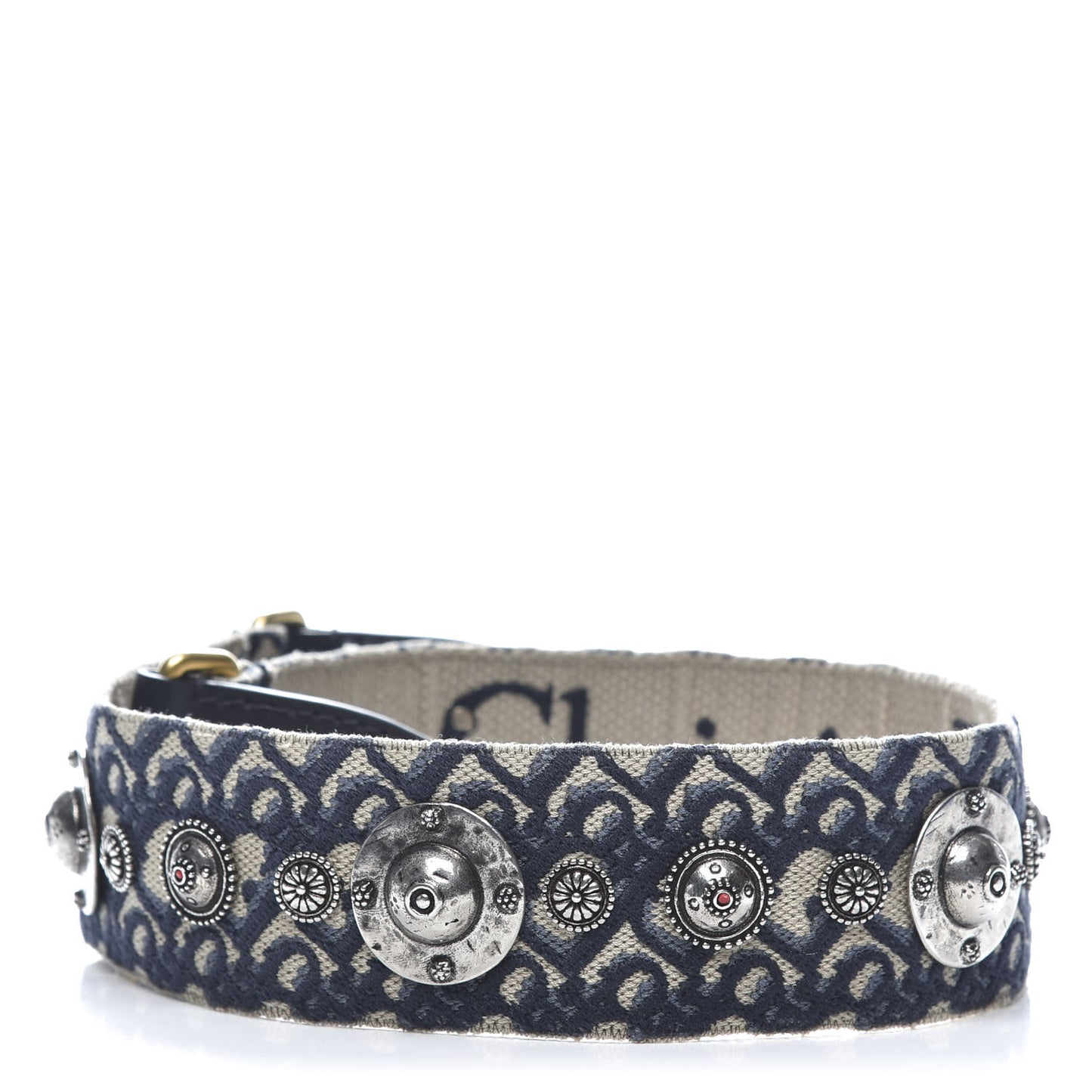 Oblique Studded Shoulder Strap Blue