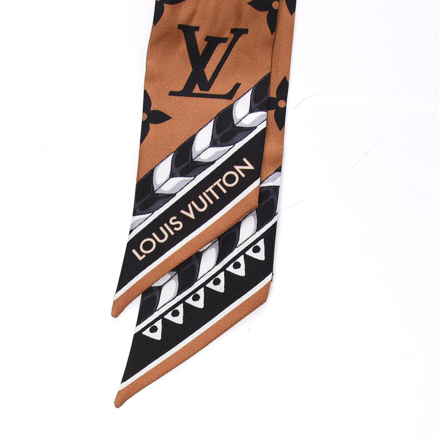 Silk Monogram LV Crafty Bi Color BB Bandeau Caramel Black