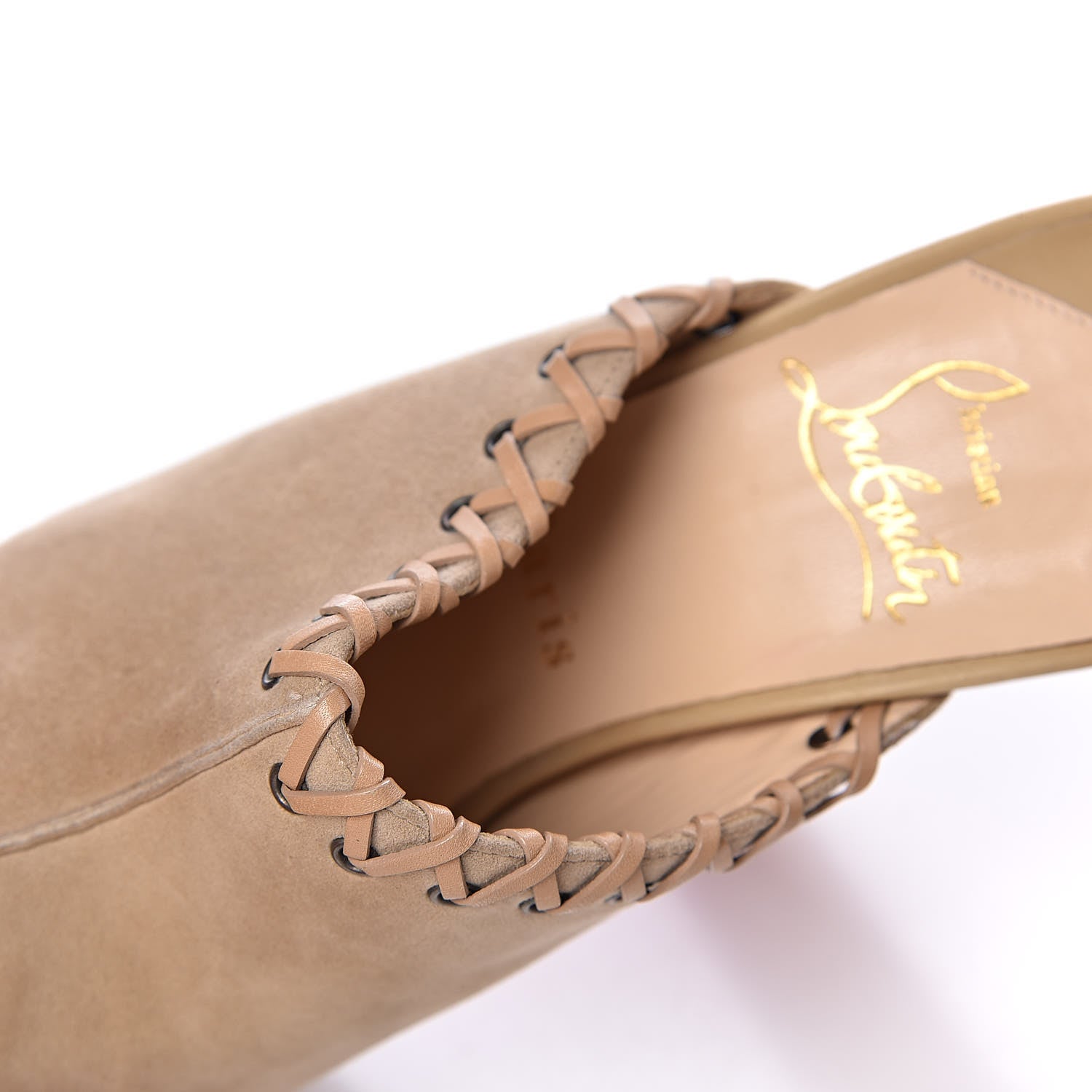 Christian Louboutin Suede Sablina 140 Platform Mules 36.5 Beige 13 of 14