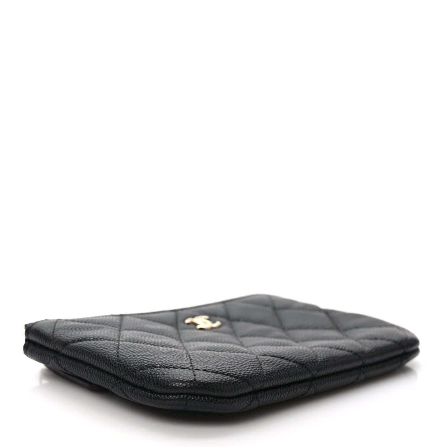 Caviar Quilted Small Cosmetic Case Black