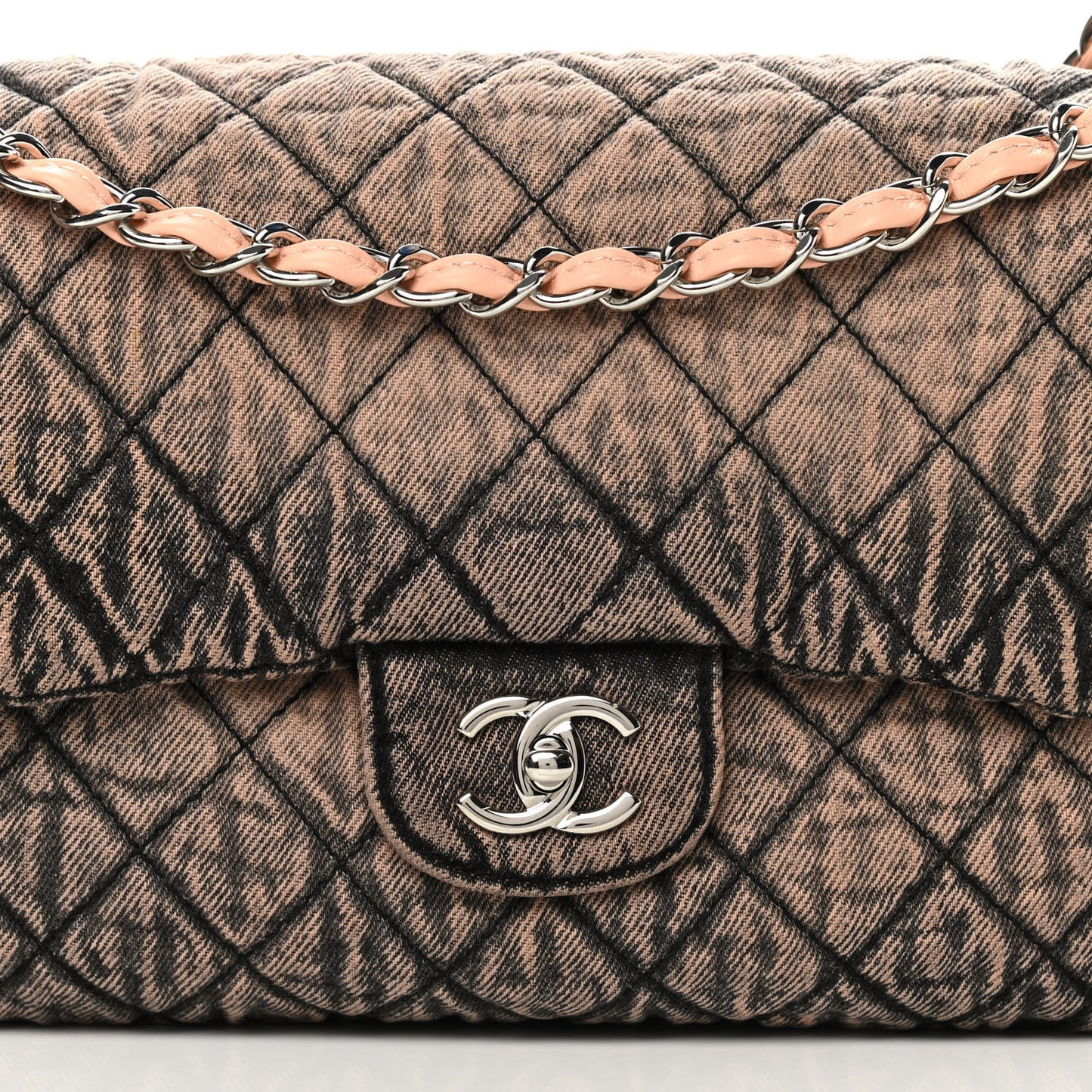 Denim Quilted Denimpression Flap Rose Clair