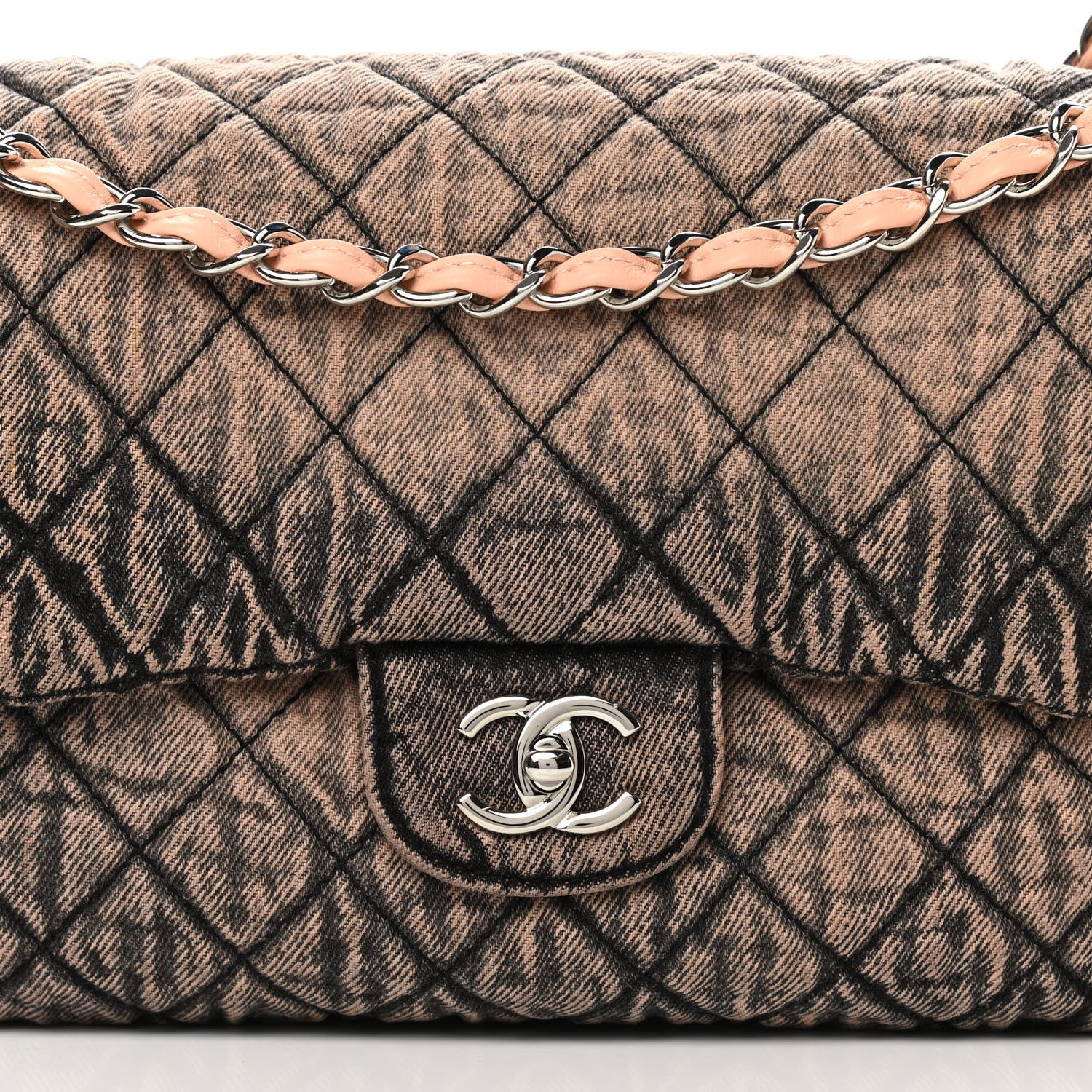 Chanel Denim Quilted Denimpression Flap Rose Clair 8 of 10