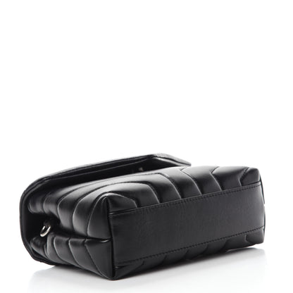 Saint Laurent Calfskin Y Quilted Monogram Toy Loulou Crossbody Bag Black 4 of 13