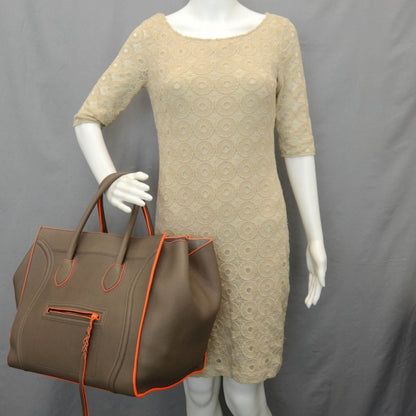 Celine Smooth Calfskin Large Phantom Luggage Grey Orange 2 of 8