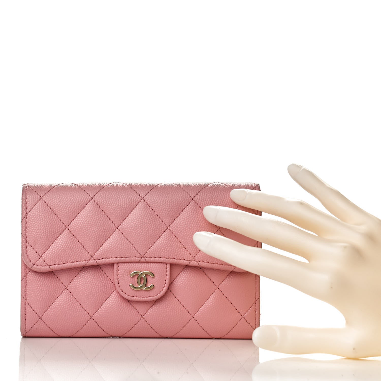 Chanel Caviar Quilted Medium Flap Wallet Pink 4 of 23