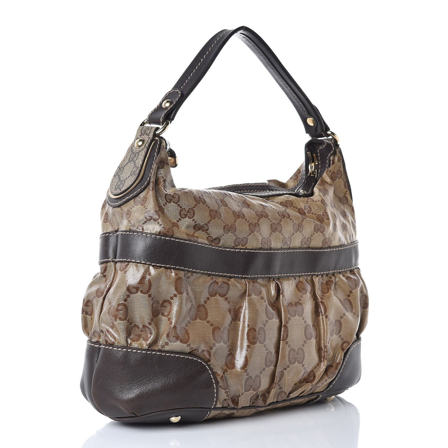 Crystal Monogram Mix Hobo Dark Brown