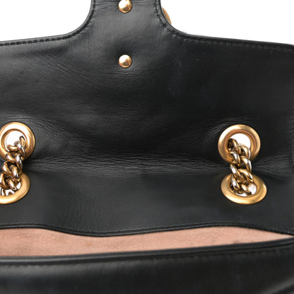 Gucci Calfskin Matelasse Mini GG Marmont Shoulder Bag Black 12 of 13