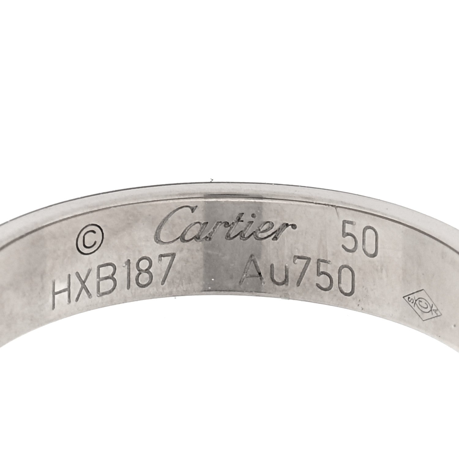 Cartier 18K White Gold 3.5mm LOVE Wedding Band Ring 50 5.25 4 of 5