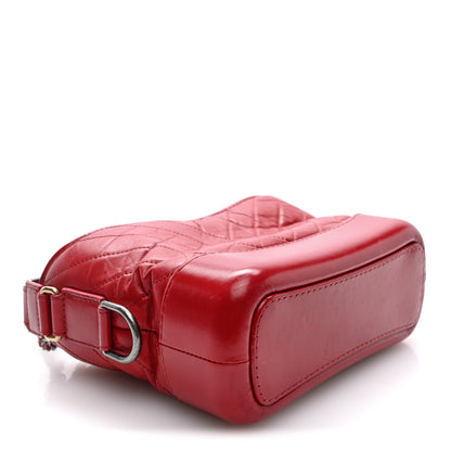 Chanel Aged Calfskin Chevron Quilted Small Gabrielle Hobo Red 3 of 9