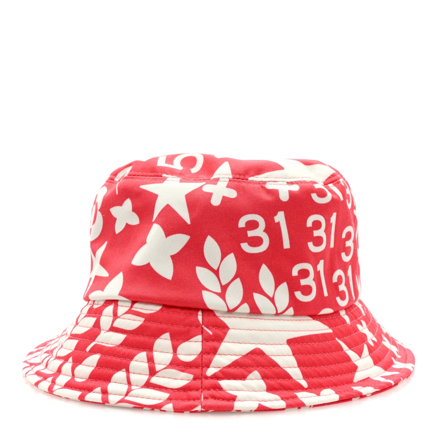 Chanel Cotton CC Cloche Bucket Hat M Coral White 5 of 7