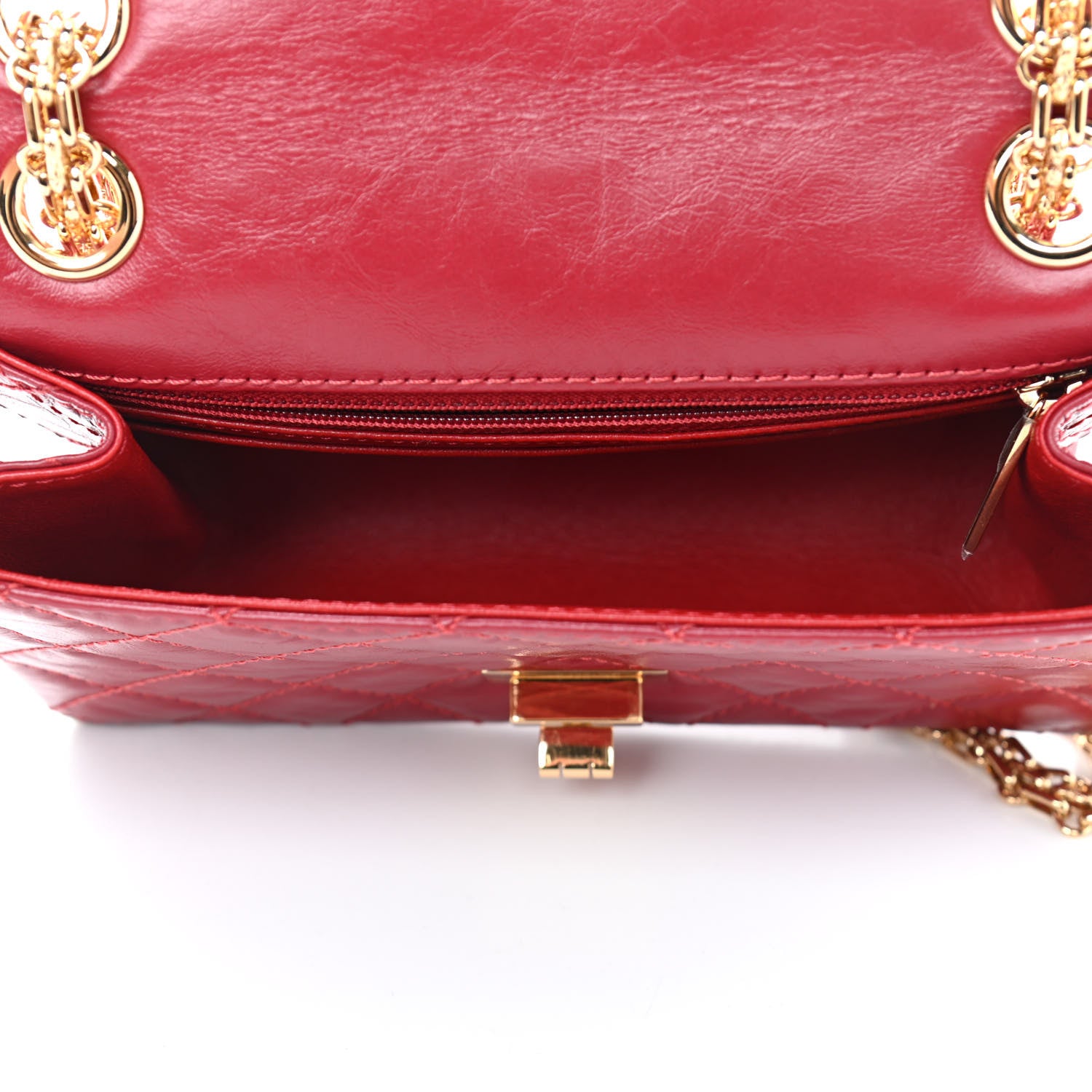 Chanel Aged Calfskin Quilted 2.55 Reissue Mini Flap Red 4 of 9