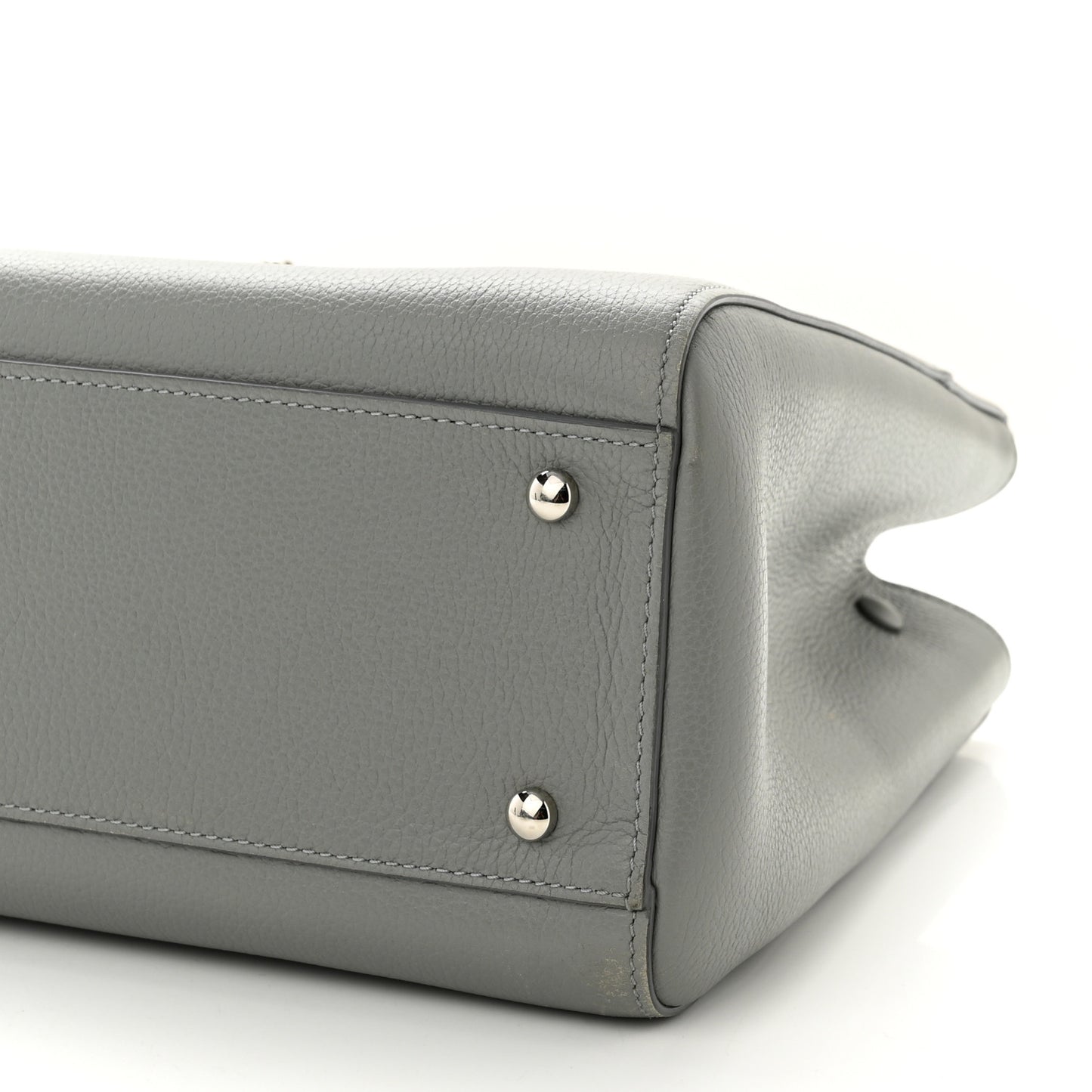Grained Calfskin Small Neo Executive Shopper Tote Grey